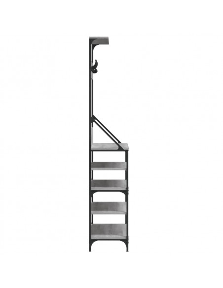 Appendiabiti con Porta Scarpe Grigio Sonoma 90x34x184 cm