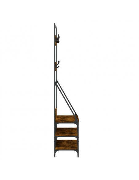 Appendiabiti con Porta Scarpe Rovere Fumo 90x34x184 cm