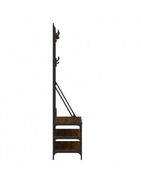 Appendiabiti con Porta Scarpe Rovere Marrone 100x40x184 cm