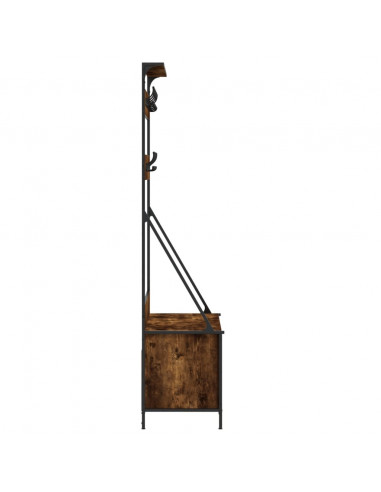 Appendiabiti con Porta Scarpe Rovere Fumo 100x41x184 cm