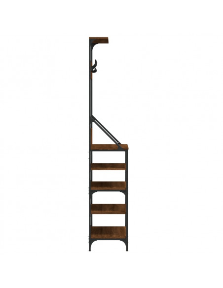 Appendiabiti con Porta Scarpe Rovere Marrone 70x34x184 cm