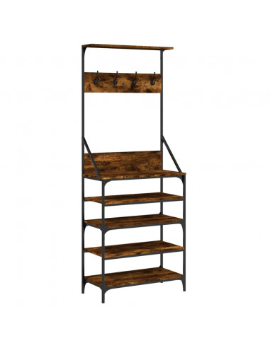 Appendiabiti con Porta Scarpe Rovere Fumo 70x34x184 cm