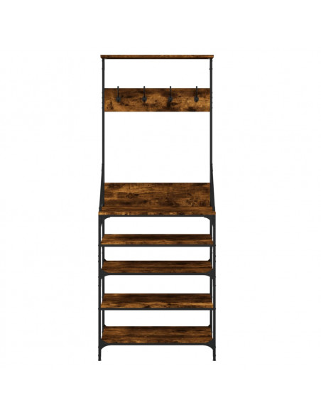 Appendiabiti con Porta Scarpe Rovere Fumo 70x34x184 cm