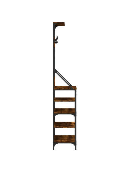 Appendiabiti con Porta Scarpe Rovere Fumo 70x34x184 cm