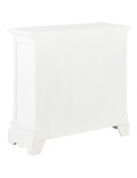 Credenza Bianca 70x28x70 cm in Legno Massello di Pino