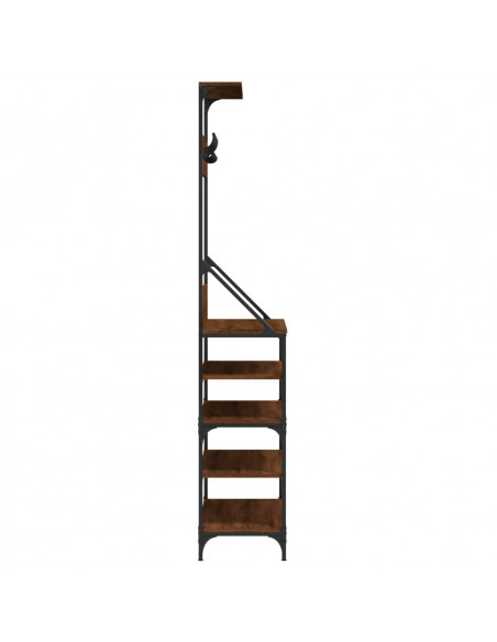 Appendiabiti con Porta Scarpe Rovere Marrone 90x34x184 cm