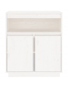 Credenza Bianca 70x34x80 cm in Legno Massello di Pino