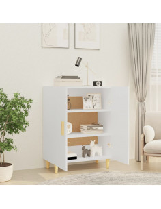 Credenza Bianca 70x34x90 cm in Legno Multistrato