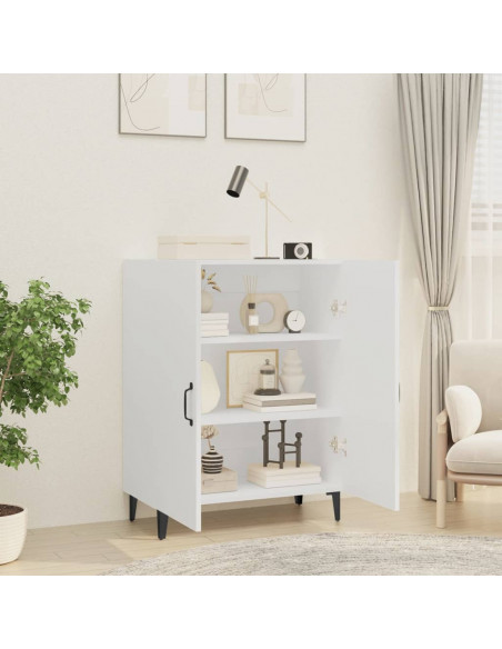 Credenza Bianca 70x34x90 cm in Legno Multistrato
