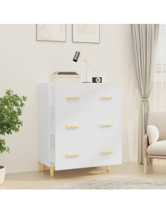 Credenza Bianca 70x34x90 cm in Legno Multistrato