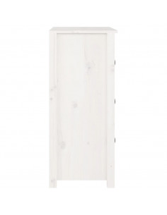 Credenza Bianca 70x35x80 cm in Legno Massello di Pino