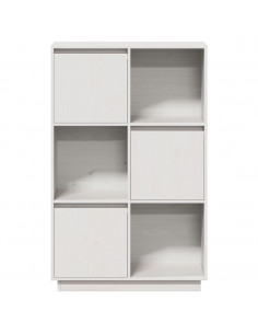 Credenza Bianca 74x35x117 cm in Legno Massello di Pino