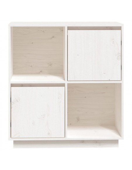 Credenza Bianca 74x35x80 cm in Legno Massello di Pino