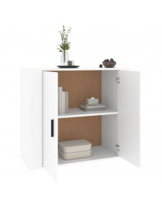 Credenza Bianca 80x33x70 cm in Legno Multistrato