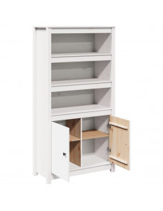 Credenza Bianca 80x35x154 cm in Legno Massello di Pino