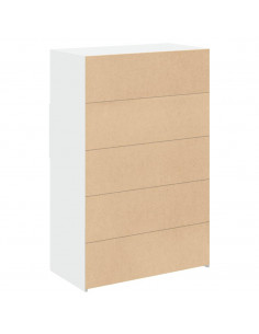 Credenza Bianca 80x42,5x124 cm in Legno Multistrato