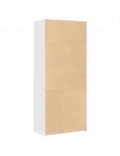 Credenza Bianca 80x42,5x185 cm in Legno Multistrato