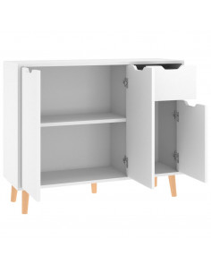 Credenza Bianca 90x30x72 cm in Legno Multistrato