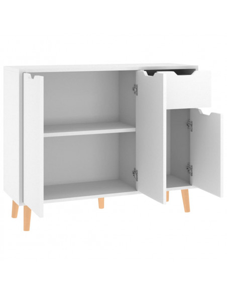 Credenza Bianca 90x30x72 cm in Legno Multistrato
