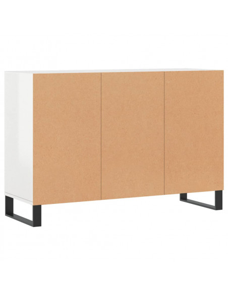 Credenza Bianco Lucido 103,5x35x70 cm in Legno Multistrato