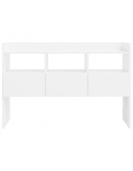 Credenza Bianco Lucido 105x30x70 cm in Legno Multistrato