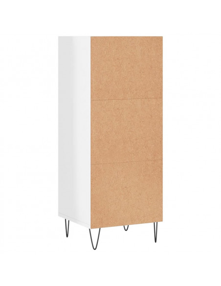 Credenza Bianco Lucido 34,5x32,5x90 cm in Legno Multistrato