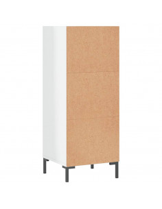 Credenza Bianco Lucido 34,5x32,5x90 cm in Legno Multistrato