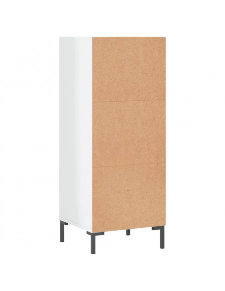Credenza Bianco Lucido 34,5x32,5x90 cm in Legno Multistrato