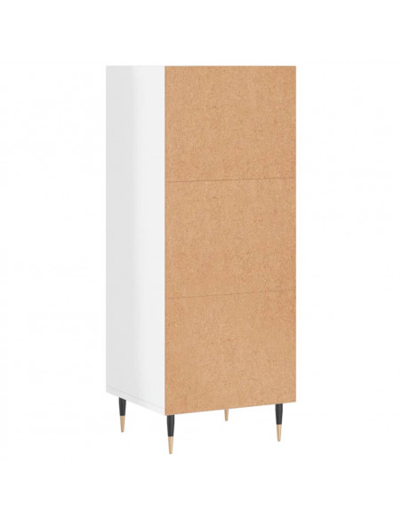 Credenza Bianco Lucido 34,5x32,5x90 cm in Legno Multistrato