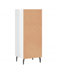 Credenza Bianco Lucido 34,5x32,5x90 cm in Legno Multistrato