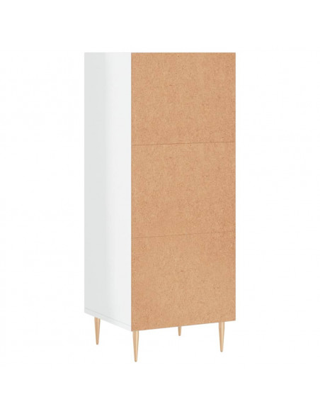 Credenza Bianco Lucido 34,5x32,5x90 cm in Legno Multistrato