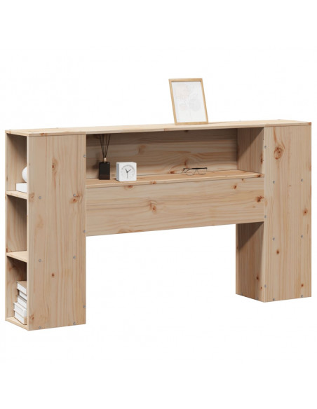 Testiera con Ripiani 160 cm in Legno Massello di Pino