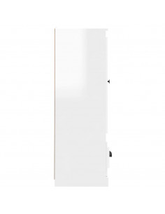 Credenza Bianco Lucido 36x35,5x103,5 cm in Legno Multistrato