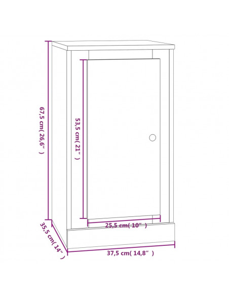 Credenza Bianco Lucido 37,5x35,5x67,5 cm in Legno Multistrato