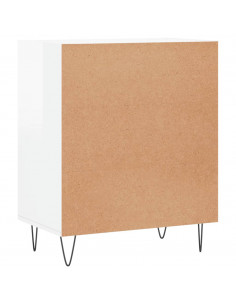 Credenza Bianco Lucido 57x35x70 cm in Legno Multistrato