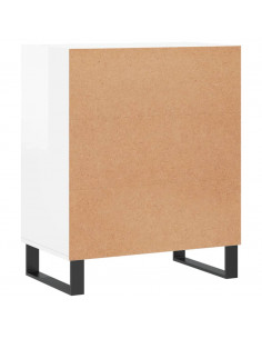 Credenza Bianco Lucido 57x35x70 cm in Legno Multistrato