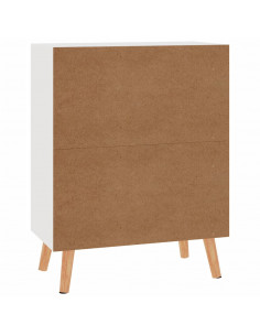 Credenza Bianco Lucido 60x30x72 cm in Legno Multistrato