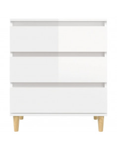 Credenza Bianco Lucido 60x35x70 cm in Legno Multistrato