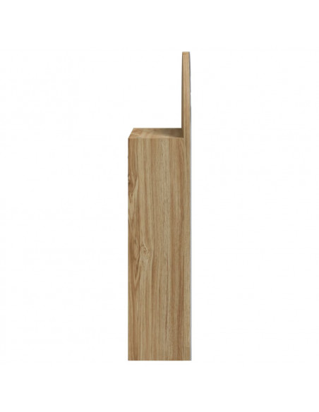 Armadietto Bagno con Specchio e LED ad Arco Rovere 42x13x70 cm