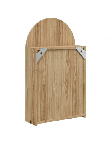 Armadietto Bagno con Specchio e LED ad Arco Rovere 42x13x70 cm