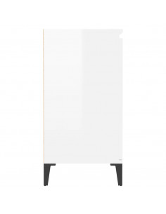 Credenza Bianco Lucido 60x35x70 cm in Legno Multistrato
