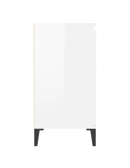 Credenza Bianco Lucido 60x35x70 cm in Legno Multistrato