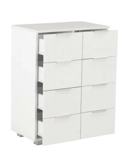 Credenza Bianco Lucido 60x35x80 cm in Legno Multistrato