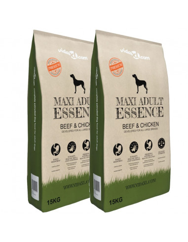 Cibo Premium Cani Maxi Adult Essence Beef & Chicken 2 pz 30kg