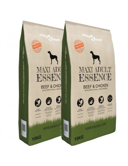 Cibo Premium Cani Maxi Adult Essence Beef & Chicken 2 pz 30kg