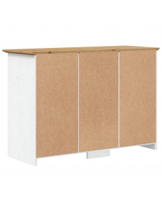 Credenza BODO 115x43x79,5 cm Legno Massello Pino Bianco Marrone