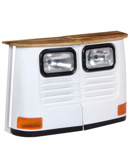 Credenza Camion in Legno Massello di Mango Bianco