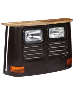 Credenza Camion in Legno Massello di Mango Grigio Scuro