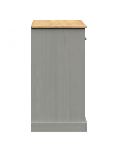 Credenza Cassetti VIGO 113x40x75 cm Legno Massello Pino Grigio