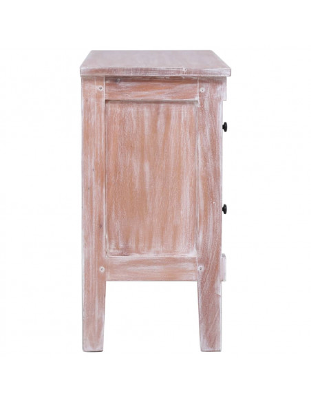 Credenza con 2 Cassetti 90x30x60 cm in Legno Massello di Mogano